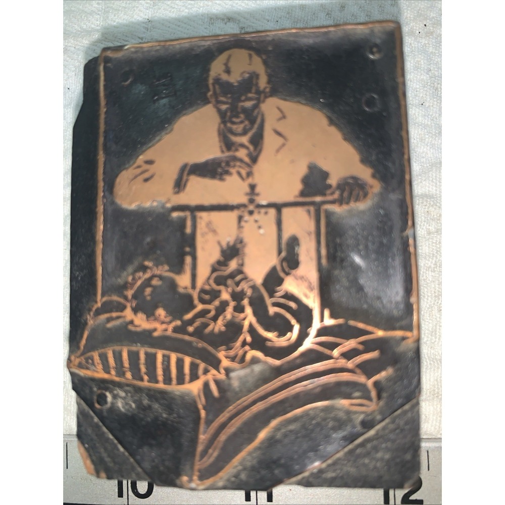 Printing Letterpress Printers Block Baby Crib Fathers Dad Day Antique Large